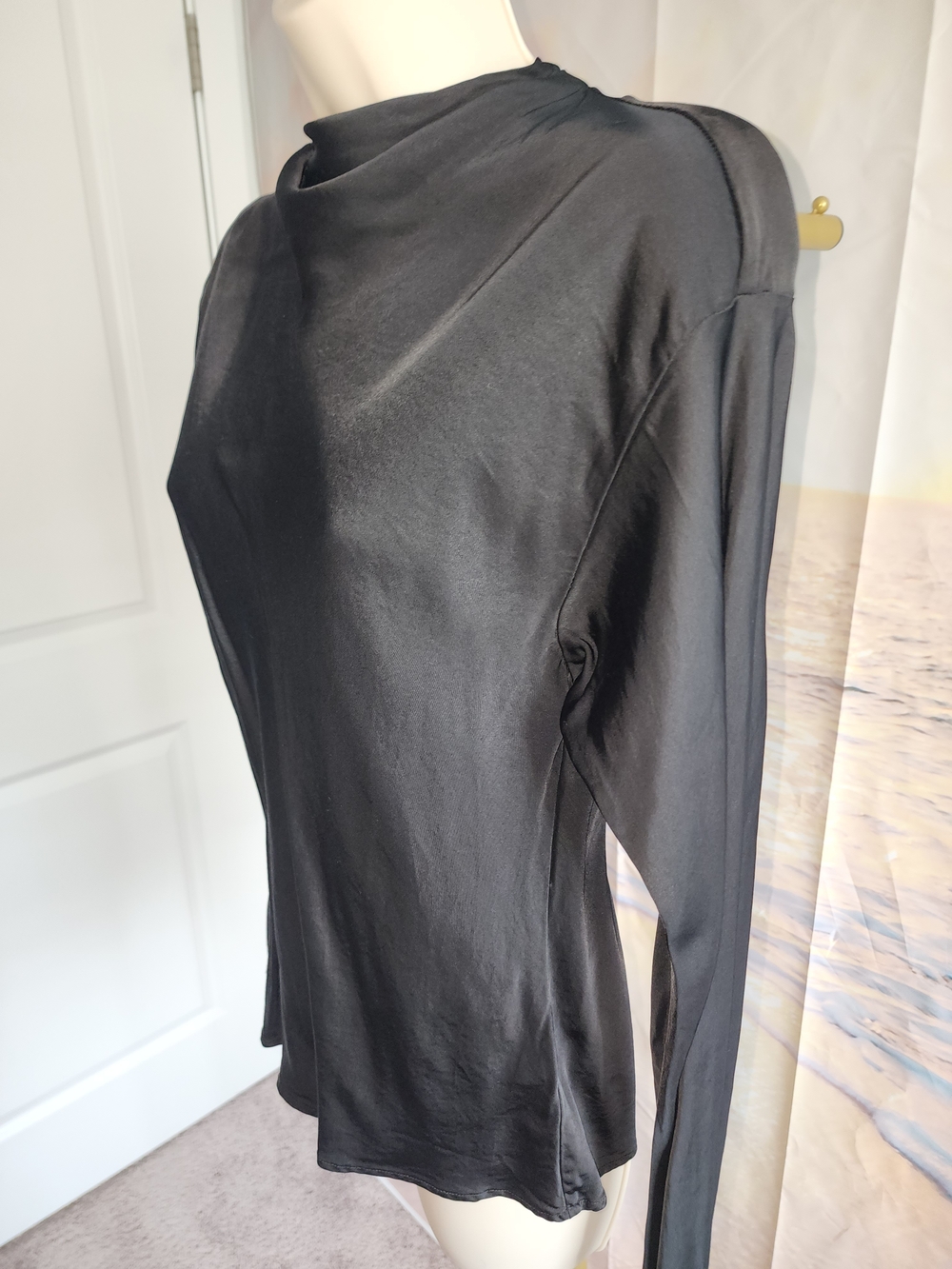 A.L.C. Womens Long-Sleeve Black Blouse - Picture 5 of 9
